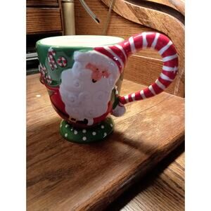 Christmas Sleigh Bell Bistro 3D Santa Coffee Mug Cup 12 oz.